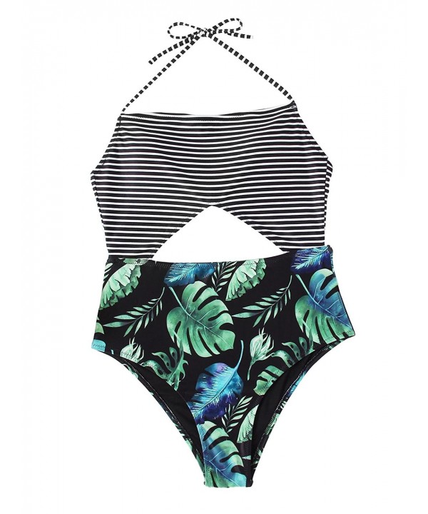 SweatyRocks Womens Printing One Piece Bathing