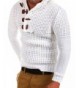 Hooded Pullover Henley Sweater Outwear