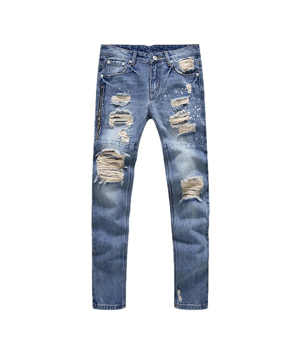 PrettyChic Ripped Tapered Zipper Distressed