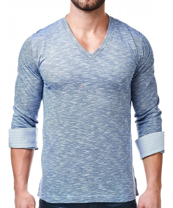 Mens Designer V Neck - Stylish & Trendy T Shirt - Blue Color - Tailored ...