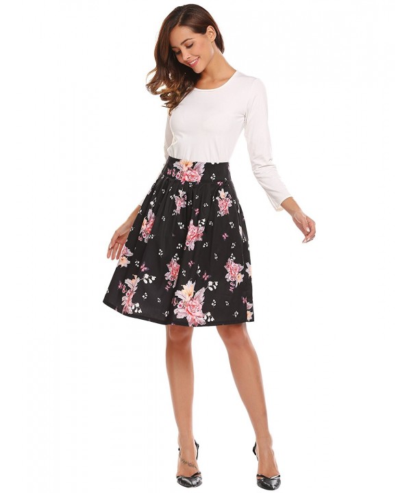 Shine Pleated Floral Womens Vintage