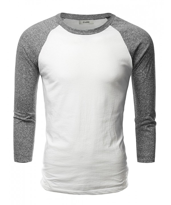 IDARBI Sleeve Baseball T Shirt WHITECHARCOAL