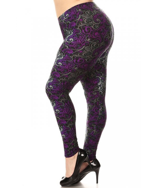 Leggings Mania Womens Paisley Purple