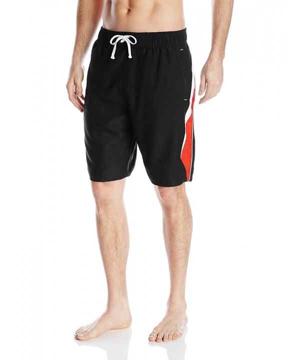 Men's Splice Swim Trunks - Black/Red - C512C4BIV7N