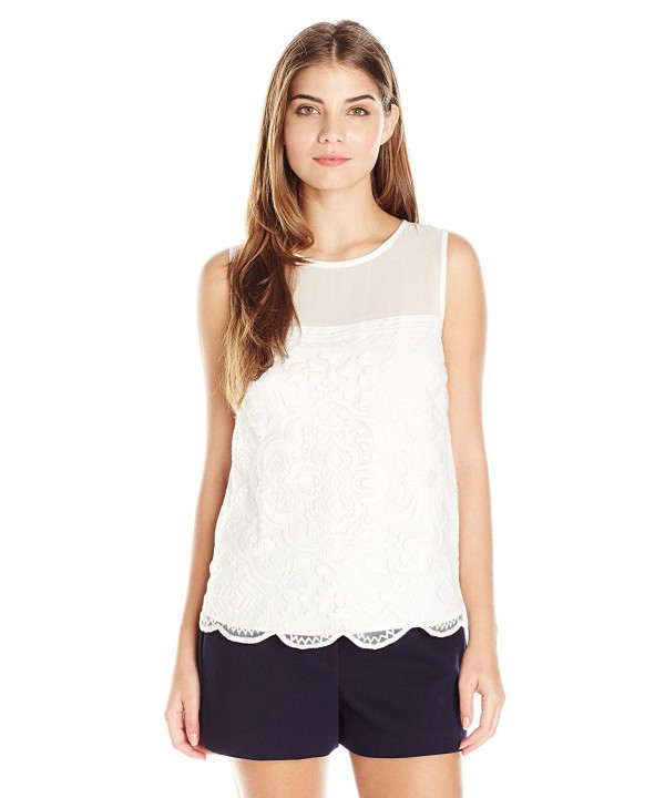 Greylin Womens Aster Embroidered White
