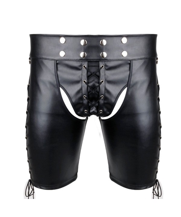 iiniim Leather Lace up Shorts Lingerie