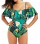 Imilan Shoulder Monokini Swimsuit Ruffled