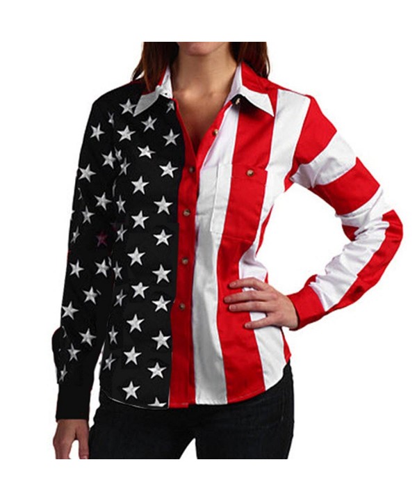 Woven Sleeve American Womens Shirt