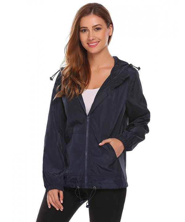 Women Lightweight Waterproof Coat Quick Dry Windbreaker Hooded Rain ...