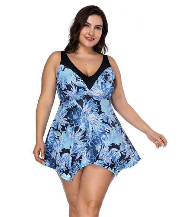 FeelinGirl Plus Size Printing Shaping Swimsuit