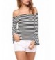 Zeagoo Womens Striped Shoulder Casual