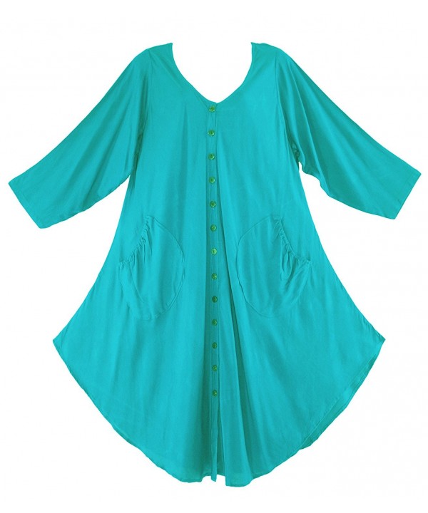 Beautybatik Turquoise Lagenlook Sleeve Tunic