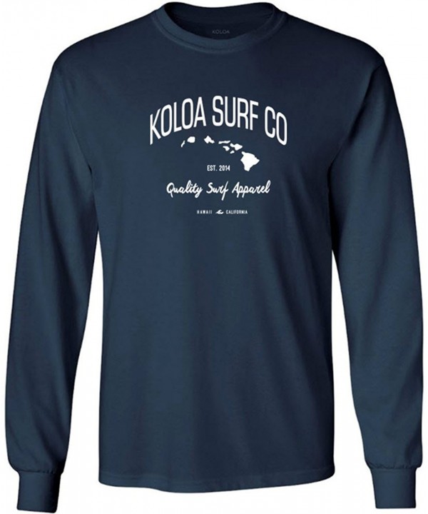 Koloa Sleeve Islands Cotton T Shirt Navy