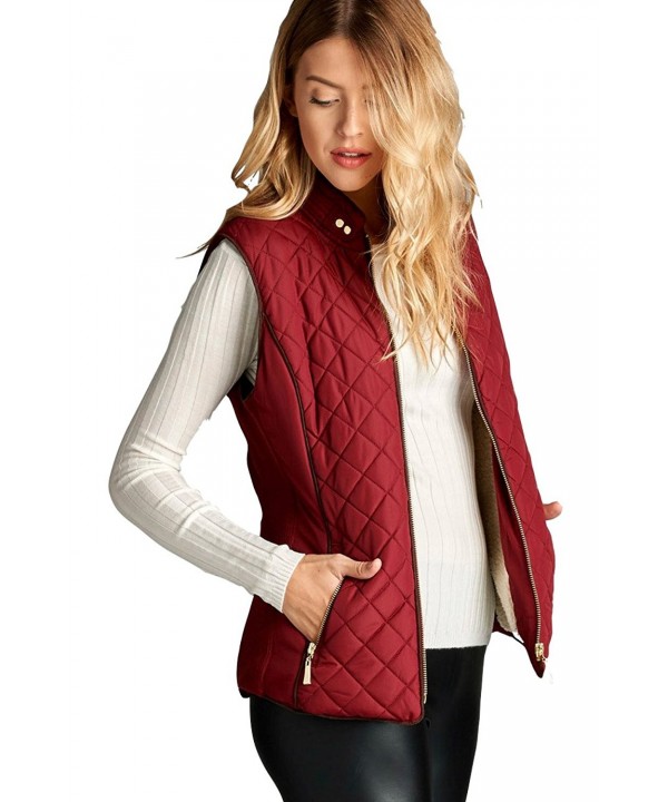 ShezPretty Lightweight Quilted Pockets Burgundy