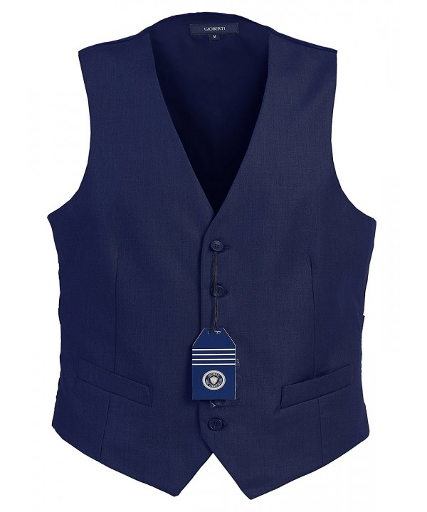 Mens 5 Button Formal Suit Vest - Royal Blue - CB126EK86DJ