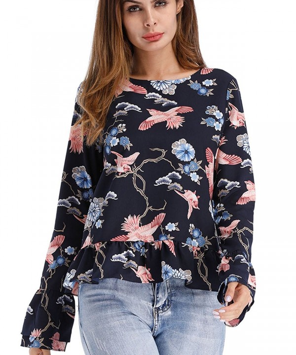 CEASIKERY Womens Casual Chiffon Sleeve