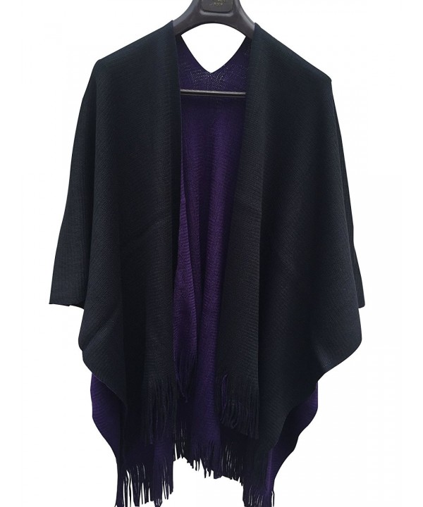 ilishop Knitted Cashmere Cardigans Black Purple