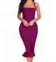 Houstil Fishtail Bandage Bodycon Burgundy