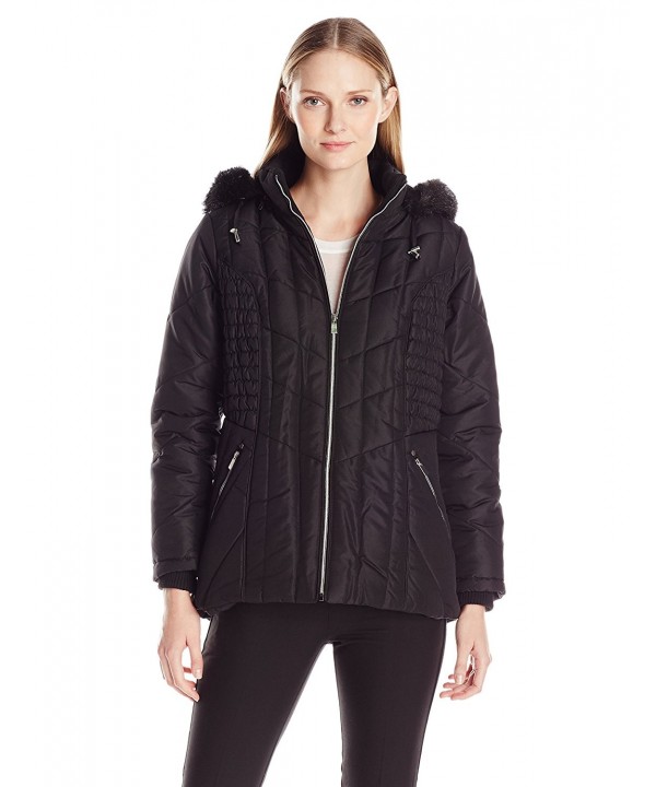 Details Womens Puffer Braided Rouched