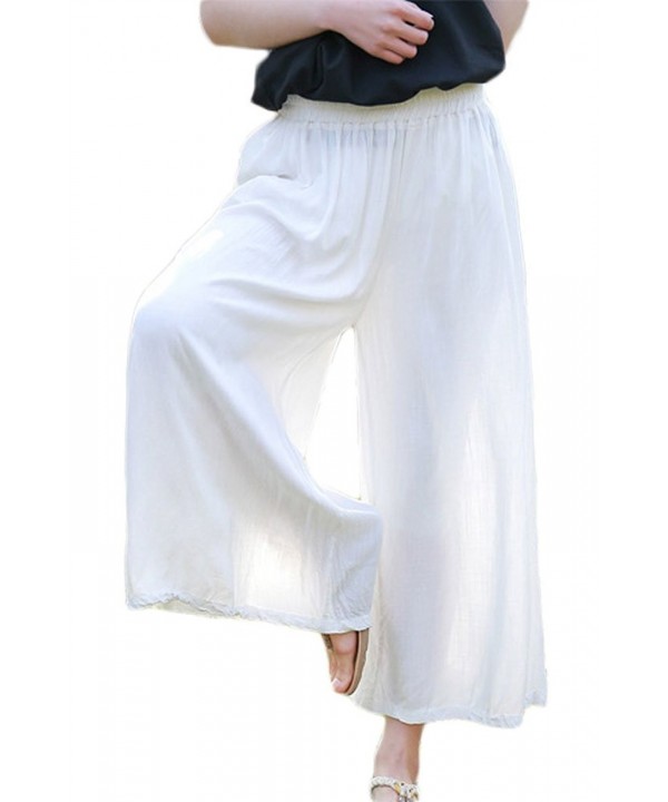 Soojun Womens Linen Elastic Culottes