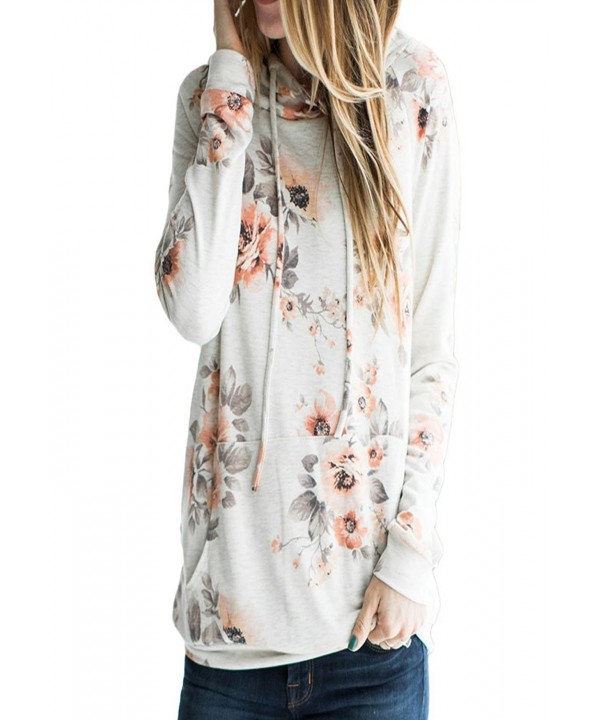 Womens Classic Floral Drawstring Sweatshirts