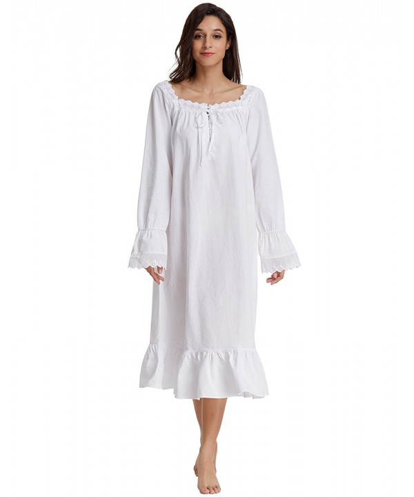 Feminine Victorian Loungewear Sleeve Nightgown