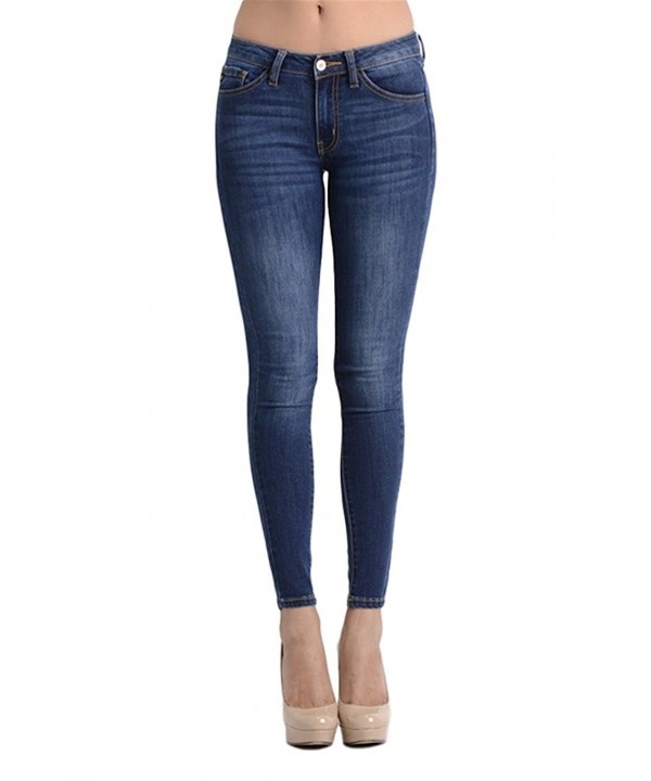 Kan Womens Skinny Jeans Dark