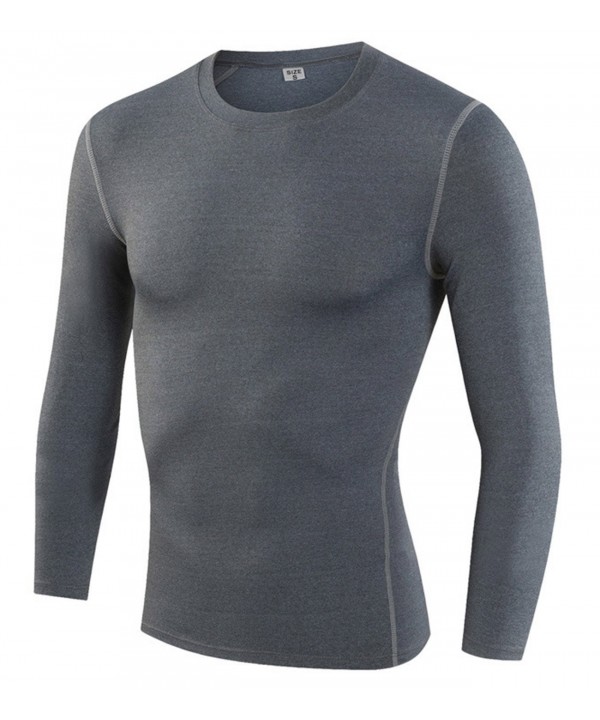 Men's Thermal Fleece Long Sleeve Fitted Mock Shirt Baselayer Underlayer ...