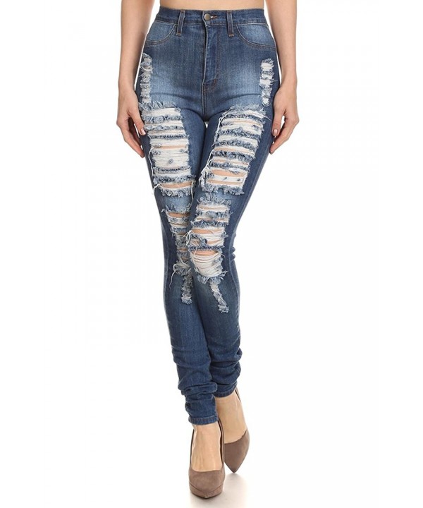 Aphrodite Womens Skinny Destruction BLUE 11