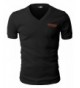 Mens Basic Cotton V-neck T-shirts with Point Shoulder Button Leather ...