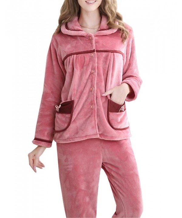 Betusline Flannel Sleepwear Tracksuit Pajamas