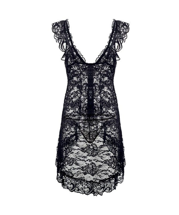 Women's Nightgown Plus Size Sexy Lace Babydoll Chemise Slip Nighty ...