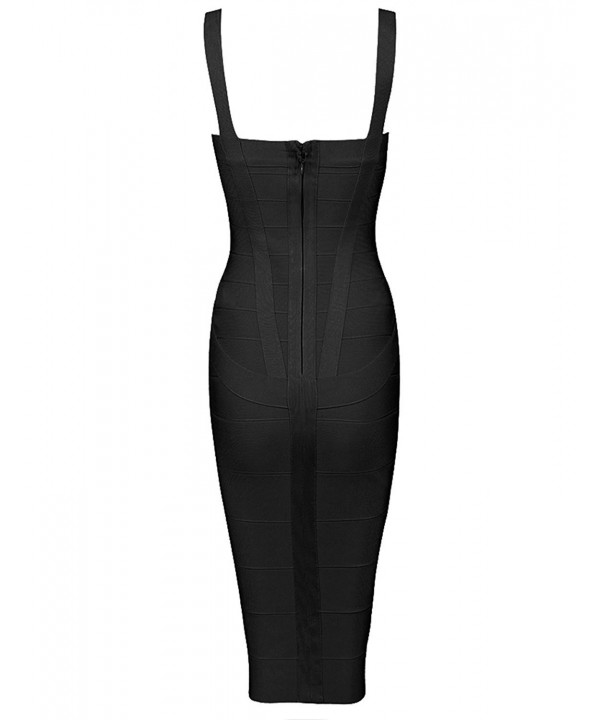 Women's Bandage Dress Spaghetti Strap Midi Bodycon Party Dresses BQ1139 ...