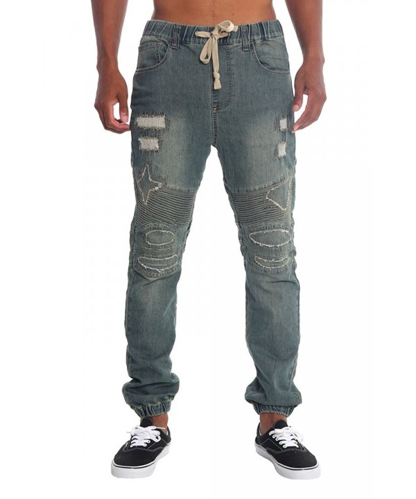 Victorious Distressed Biker Denim Jogger