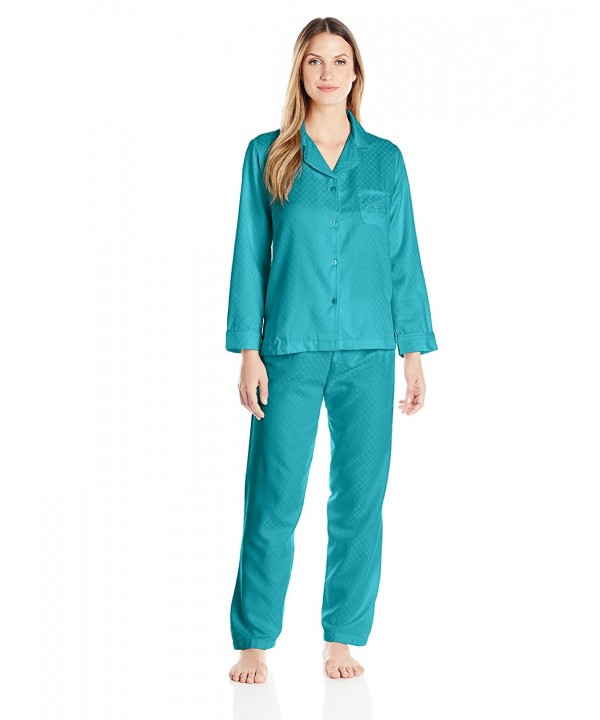 Miss Elaine Brushed Pajamas Peacock