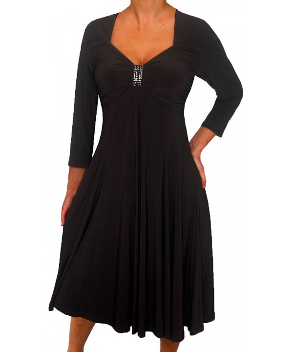 Funfash Women Sleeves Black Dress