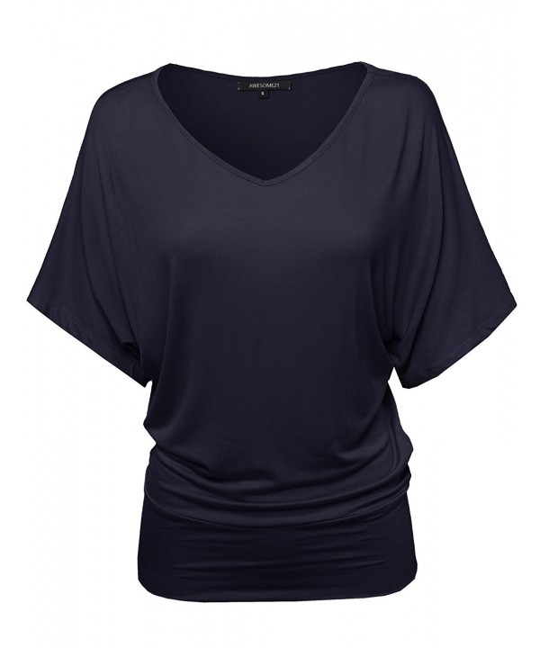 Awesome21 Basic V neck Loose T shirt