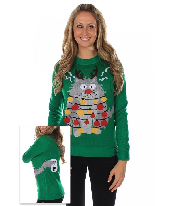 Womens Ugly Christmas Sweater Electrocuted