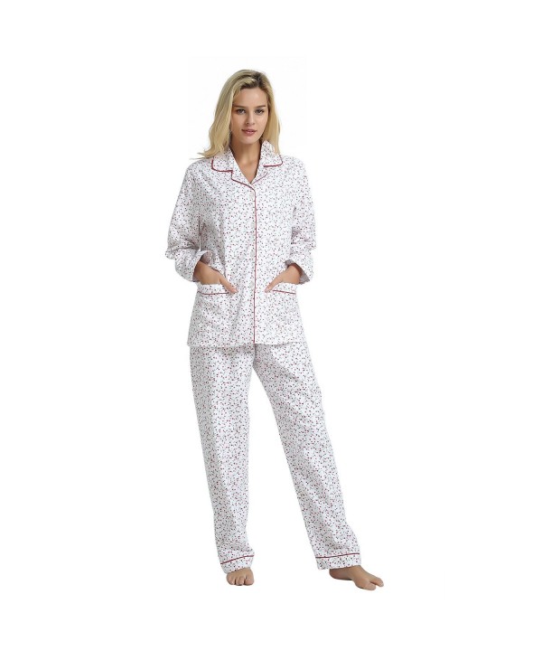 GLOBAL Womens Cotton Pajama Sleepwear