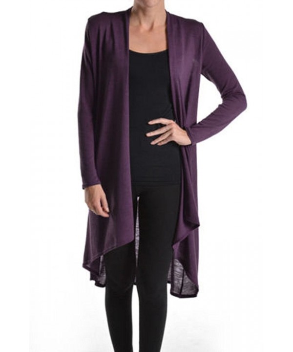 Lovely Hi Low Sleeve Cardigan Eggplant