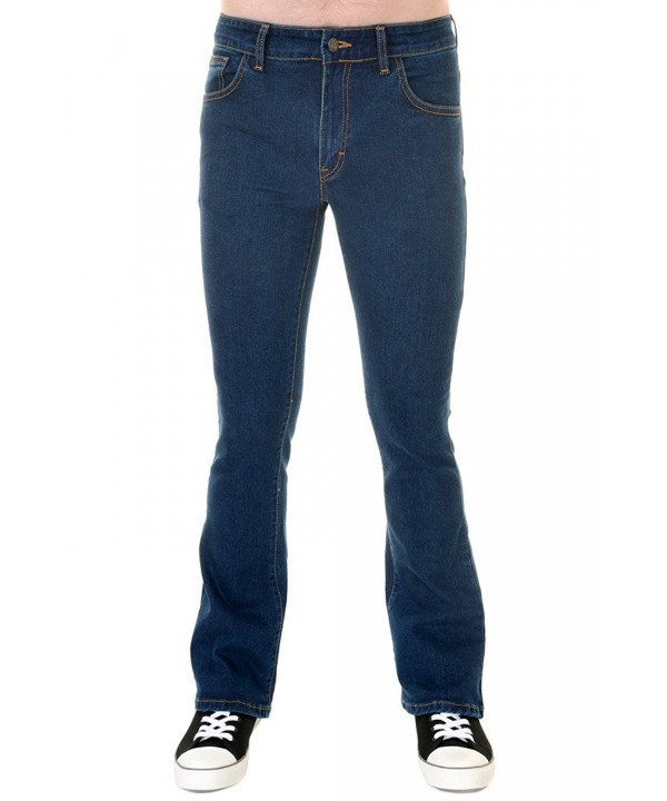 Mens 60s 70s Vintage Blue Stonewash Stretch Denim Slim Bootcut Jeans ...