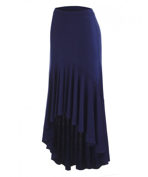 WB1132 Womens Asymmetrical Ruffle Skirt