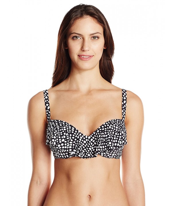 Womens Lucia Ruffle Bikini Black