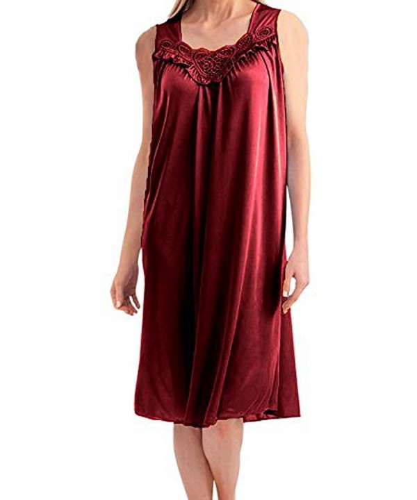 Womens Sleeveless Nightgown Red XL