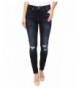 BLANKNYC Womens Mid Rise Distressed Skinny