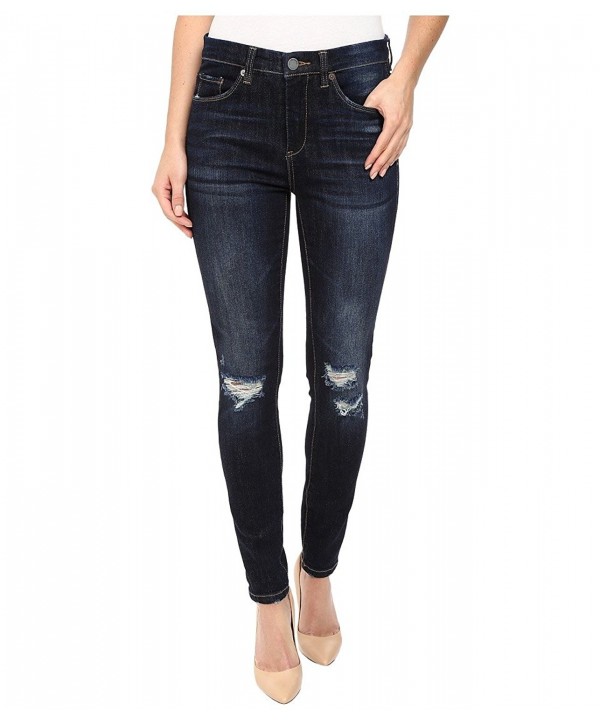 BLANKNYC Womens Mid Rise Distressed Skinny