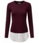 Doublju Sleeve Layered Sweater BURGUNDY