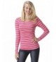 Womens Sleeve Casual Striped 87S_CORALWHITE