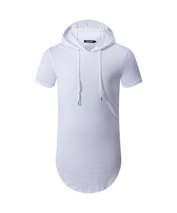 Men's Hipster Hip Hop Hoodie Side Zipper Tshirt - White - CQ12GUE0BY1