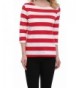 FADTOP Womens Striped T shirt Sleeve